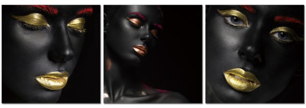 Картина девушка на золотом фоне