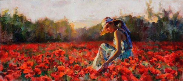 Инесса Гармаш девочка цветы поле