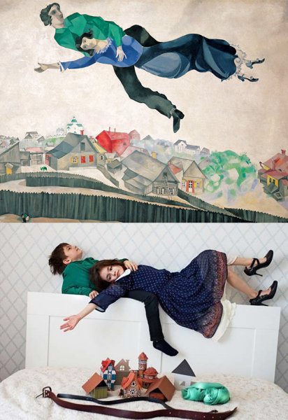 Марк Шагал «над городом» 1918г.