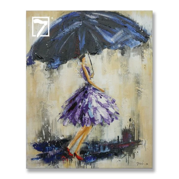 Картина маслом зонтики