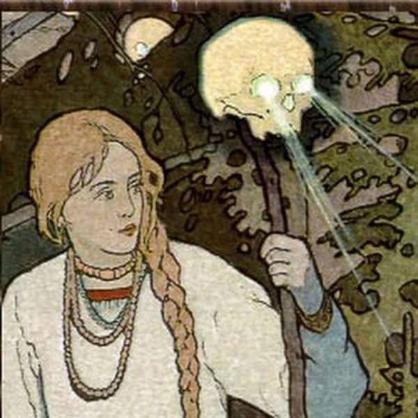 Аленушка с черепом фонарем