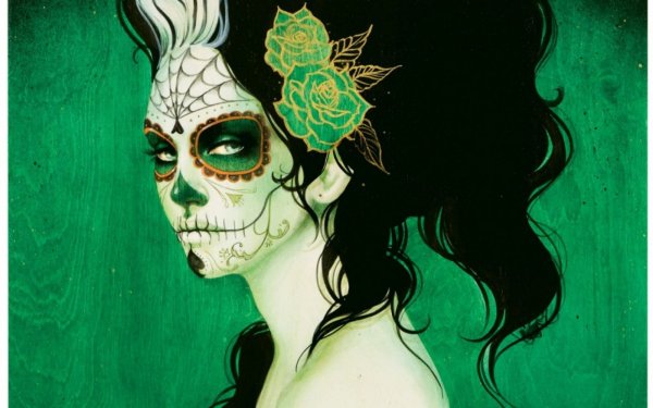 Санта Муэрте девушка арт