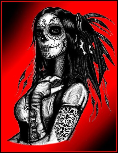 Санта Муэрте синяя