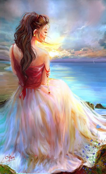 Мама и сын акварель