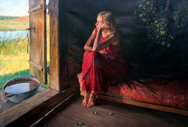 "Купание младенца" Кустодиева