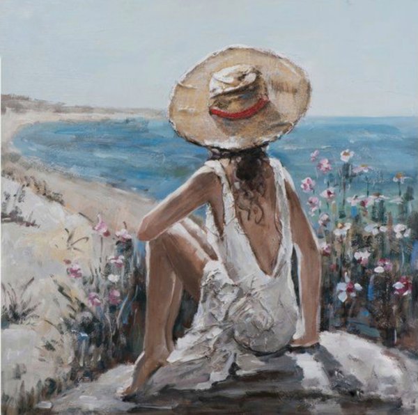 Девушка в шляпе картина маслом