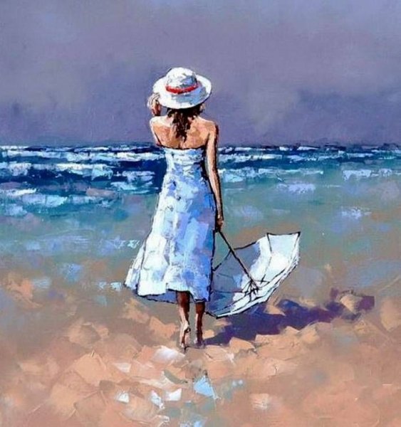 Девушка в белом картина