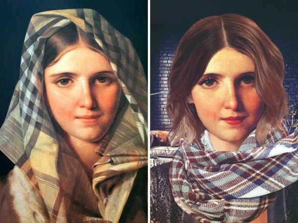 Платок в живописи