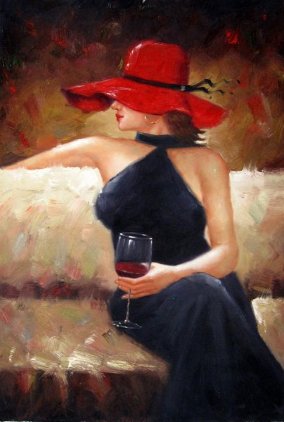 Тень девушки с бокалом вина