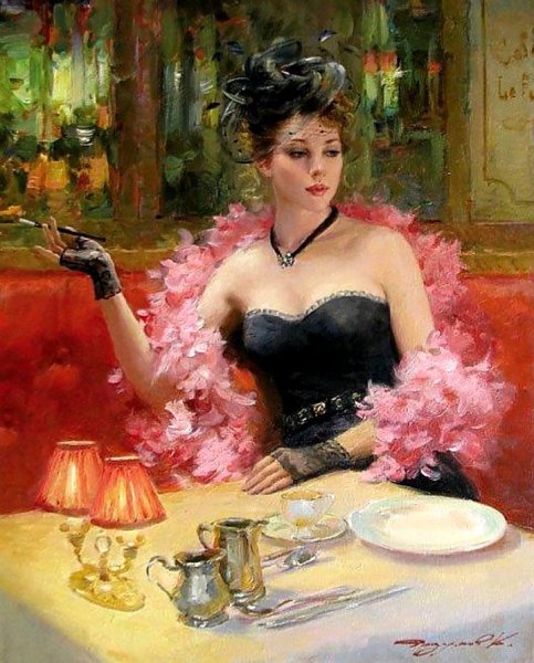 Девушка наливает чай