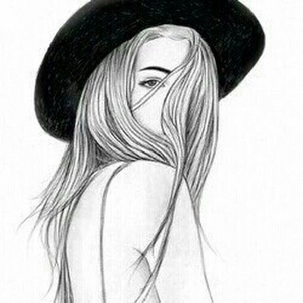 Картина женщина в шляпе