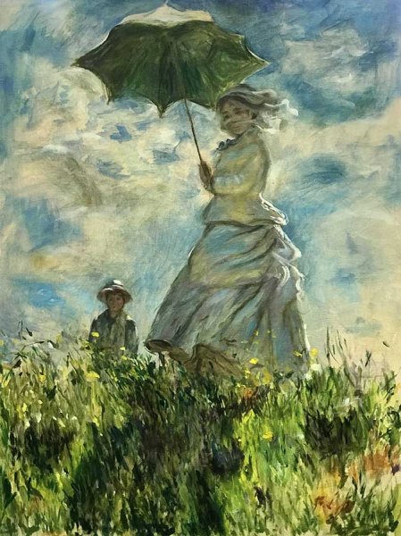 Клод Моне. Прогулка. Дама с зонтиком. 1875