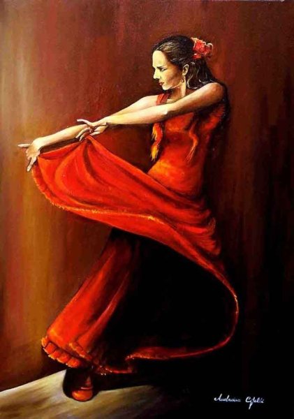 Картина испанка Танцующая фламенко