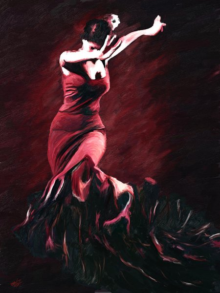 ВАНГОГВОМНЕ картина по номерам "танцовщица фламенко", 40х50