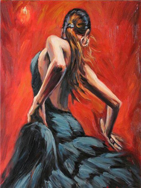 Танцовщица фламенко картина маслом
