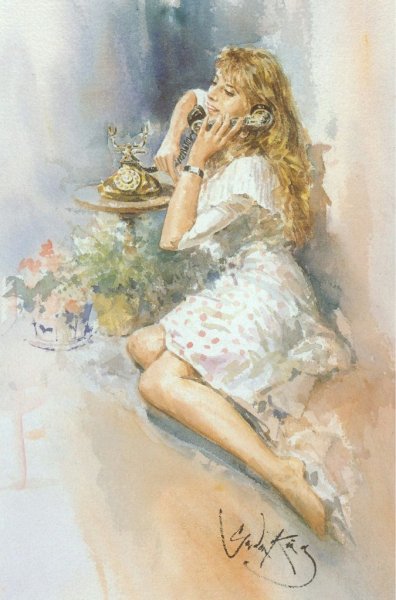 Гордон Кинг акварель женщина