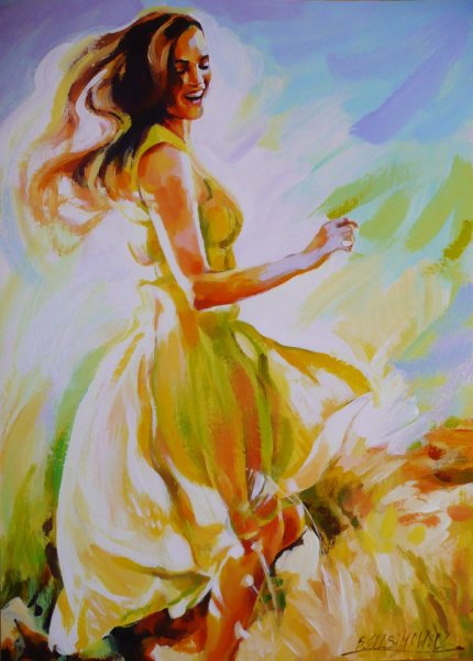 Женщина акварель