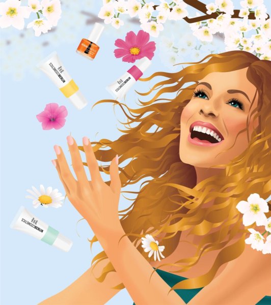 Счастливая девушка иллюстрация