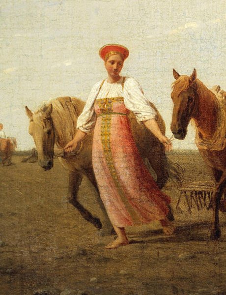 Джордж Клаузен девушка у калитки 1889