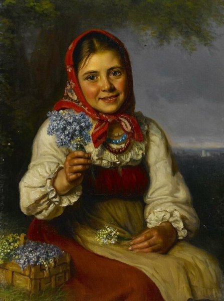 Венецианов крестьянка с васильками