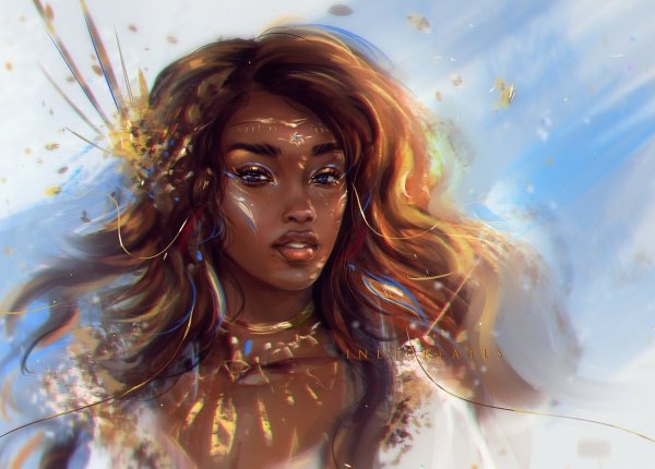 Афро девушка арт