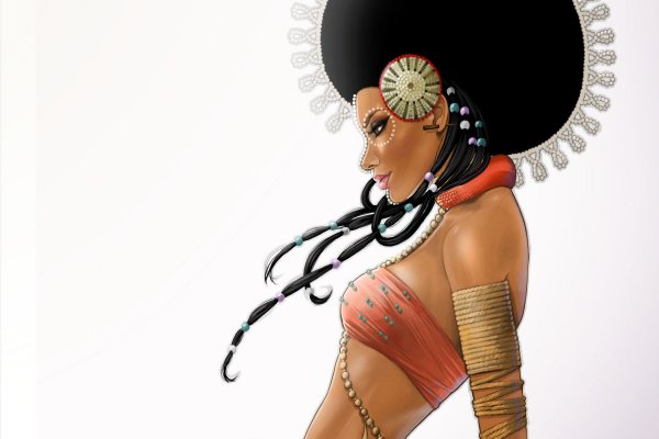 Темнокожая девочка арт