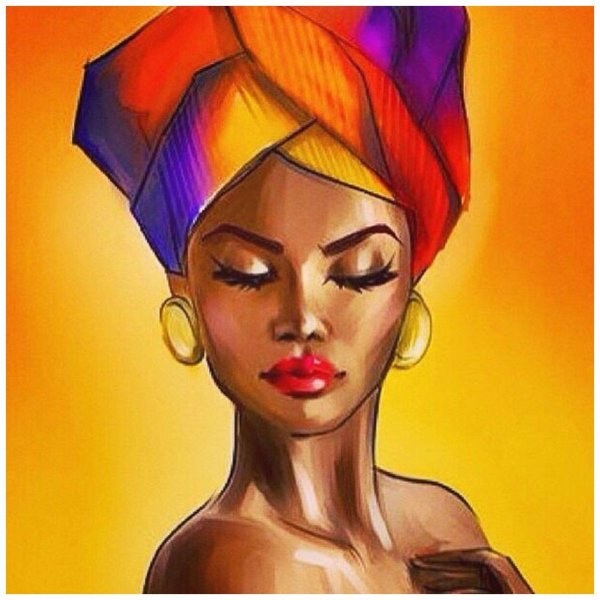 Темнокожая девушка с цветами