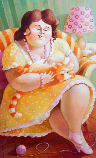 Полная женщина рисунок