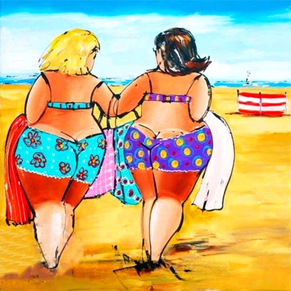 Полная женщина рисунок