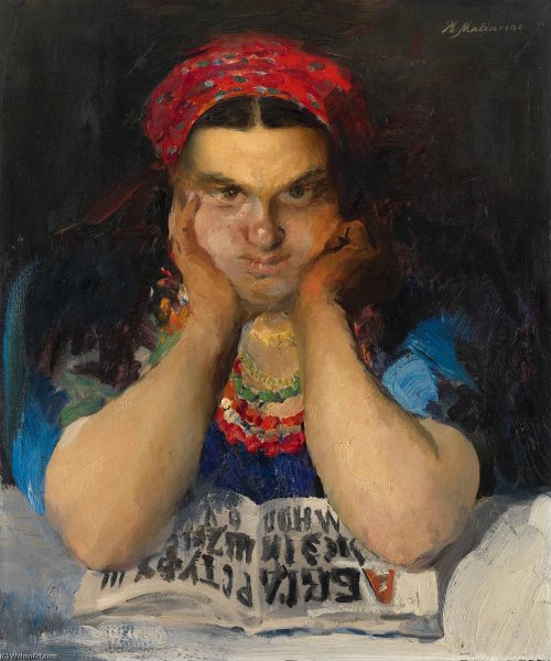 Филипп Андреевич Малявин "крестьянка в Красном платье" (1910)