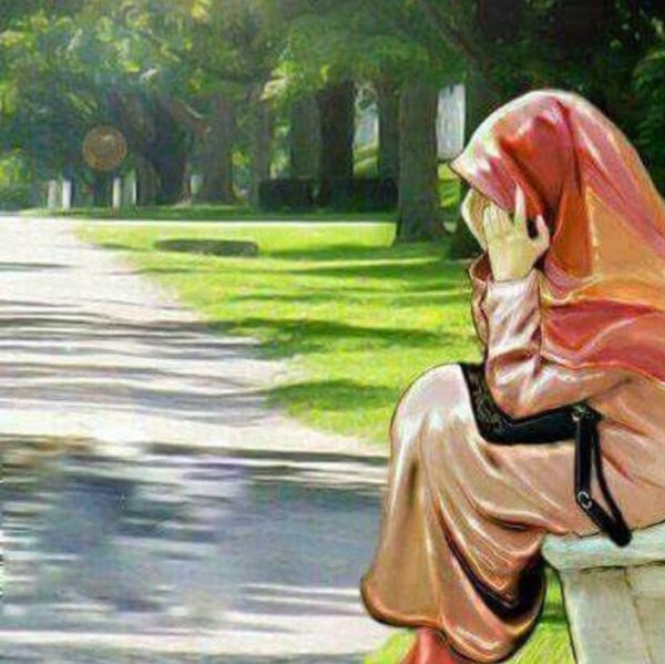 Под дождем в хиджабе