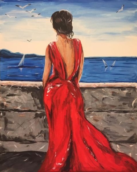 Картина набросок маслом на холсте