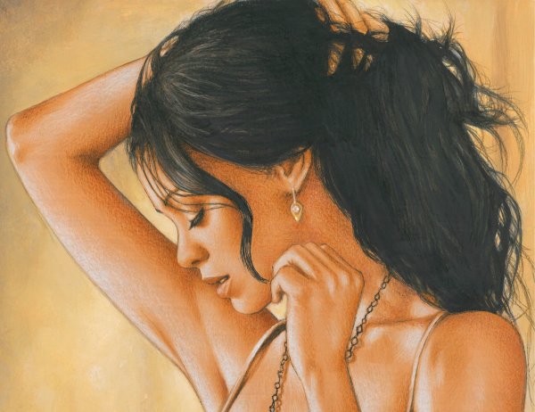 Нарисованные девушки брюнетки