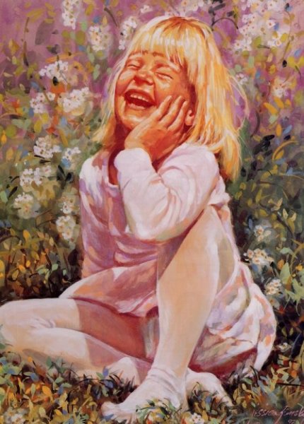 Счастливая девушка нарисованная