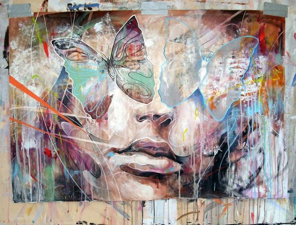 Девушка абстракция живопись