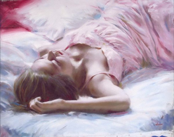Картина спящей девушки