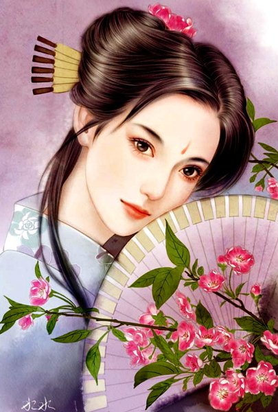 Японская девушка картина