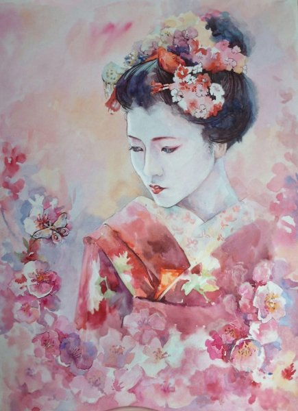 Девушка и Сакура