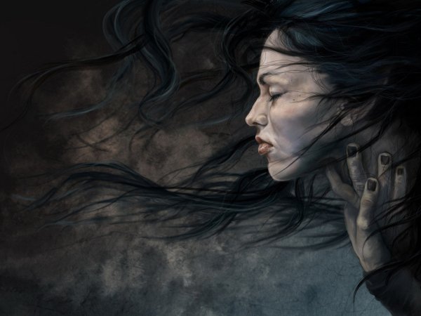 Печальная девушка арт