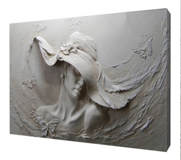 Design Studio 3d барельеф женщина в шляпе