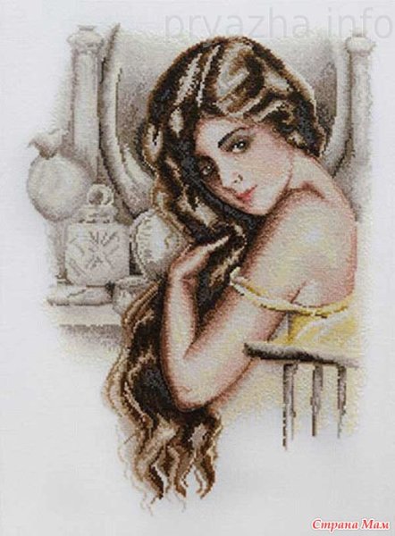 Вышивка крестиком девушка