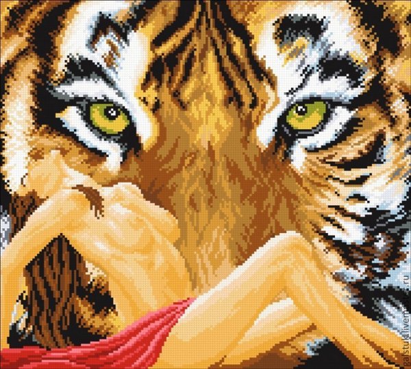 Алмазная мозаика тигр lz074