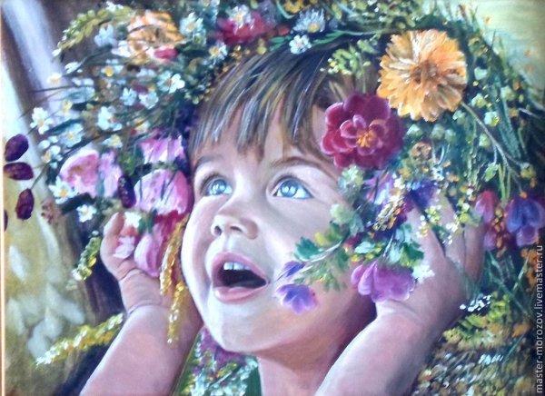 Девушка с венком на голове картина