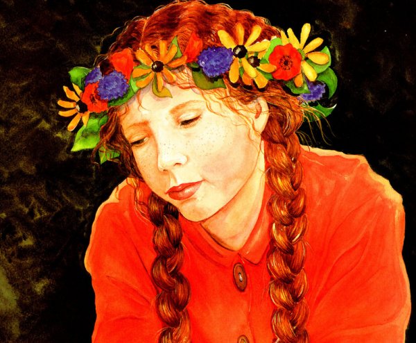 Женщина в венке живопись