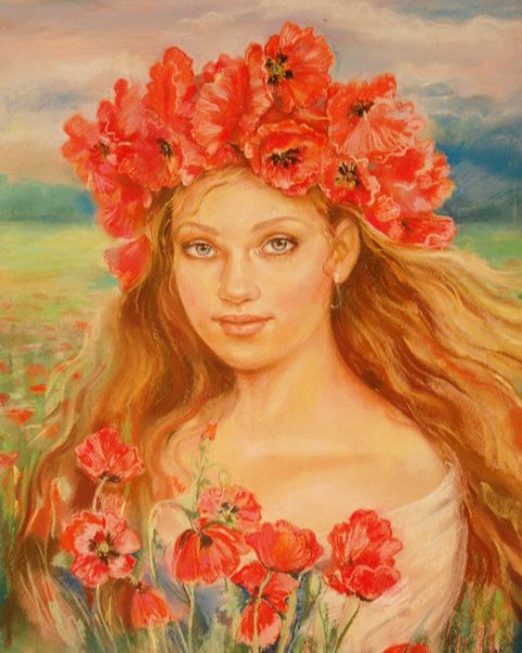 Девушка в венке арт