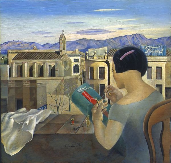 Сальвадор дали "молодая женщина, стоящая у окна" 1925г.