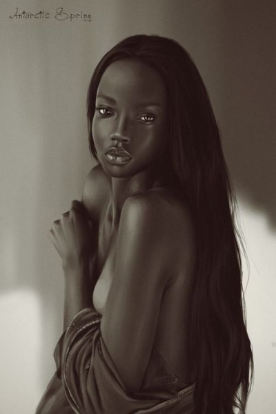 Чернокожая девушка портрет