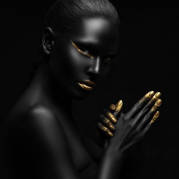 Девушка в черной краске