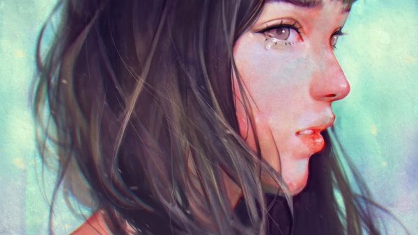 Плачущая девушка арт