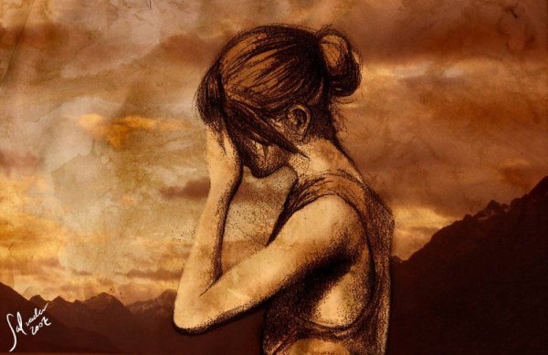 Плачущая девушка картина